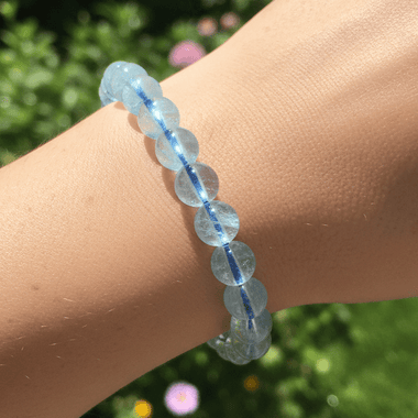 "AAA" Aquamarine Crystal Bracelet 8mm - Ai Ne