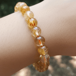 “AAA” Gold Rutilated Quartz Crystal Bracelet 7.5-8mm - Ai Ne