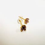 Amethyst Crystal Gold Plated 925 Silver Earring Studs | Healing and Well Being - Ai NeDefault Category