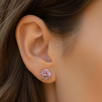Amethyst Crystal Gold Plated 925 Silver Earring Studs | Healing and Well Being - Ai NeDefault Category