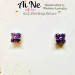 Amethyst Flower Design Crystal 925 Silver Earring | Healing and Well Being - Ai NeDefault Category