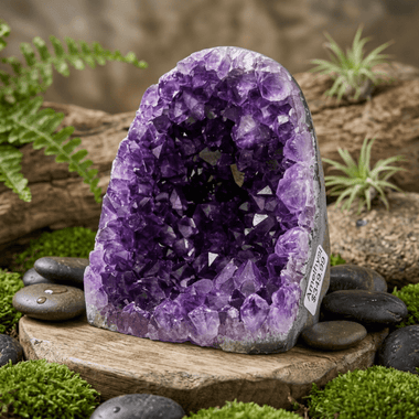 Amethyst Geode Cluster Stand Alone 866 grams - Ai Ne