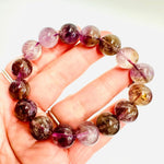 Ametrine Crystal Round Bead Bracelet 13mm - Ai NeGifts & Crystals
