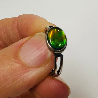 Ammolite Sterling Silver Crystal Ring |Transformation Vitality Abundance - Ai NeDefault Category