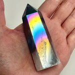 Aura Moss Agate Crystal Point 85 grams | 8cm - Ai Ne