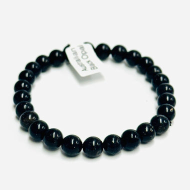Australian Black Opal Gemstone Crystal Bracelet 6 - 7mm - Ai NeJewellery