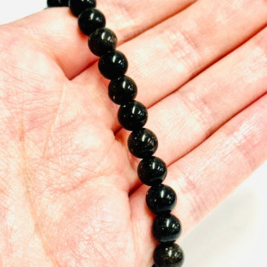 Australian Black Opal Gemstone Crystal Bracelet 6 - 7mm - Ai NeJewellery