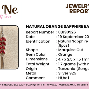 Authentic 925 Sterling Silver Earrings Crystal Gemstone Red Sapphire - Ai NeDefault Category