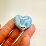 Authentic Larimar Crystal Love Heart 3cm | Healing Energy Communication and Expression - Ai NeDefault Category