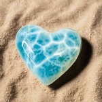 Authentic Larimar Crystal Love Heart Shape 3cm | Healing Energy Communication and Expression - Ai NeDefault Category