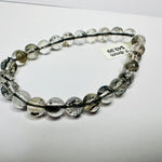 Black Herkimer Diamond Gemstone Crystals Elastic Bracelet 7 - 8 mm - Ai NeJewellery