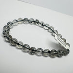 Black Herkimer Diamond Gemstone Crystals Elastic Bracelet 7 - 8 mm - Ai NeJewellery