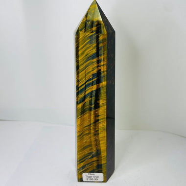 Blue Tiger Eye Crystal Point / Tower 18.5 cm| Abundance and Protection - Ai NeGifts & Crystals