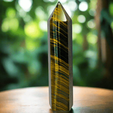 Blue Tiger Eye Crystal Point / Tower 20cm| Abundance and Protection - Ai NeGifts & Crystals