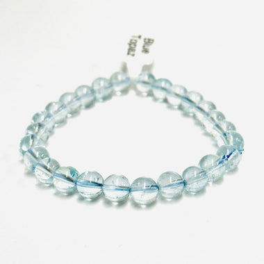 Blue Topaz Gemstone Crystals Elastic Bracelet 7mm - Ai NeJewellery