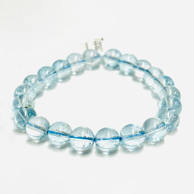 Blue Topaz Gemstone Crystals Elastic Bracelet 8 - 9mm - Ai NeJewellery
