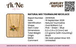 Certified 925 Sterling Silver Gold Plated Tourmaline Crystal Necklace | Balance Protection Grounding - Ai NeDefault Category
