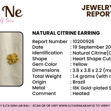 Certified 925 Sterling Silver Stud Earrings Crystals Citrine - Ai NeDefault Category