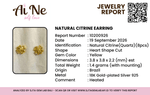 Certified 925 Sterling Silver Stud Earrings Crystals Citrine - Ai NeDefault Category