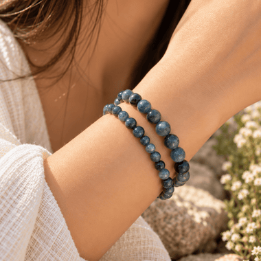 Certified! Black Devil Aquamarine Crystal Bracelet 6mm -7mm - Ai Ne