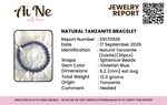 Certified - Genuine Tanzanite Precious Stone Crystal Bracelet 6mm - Ai NeJewellery