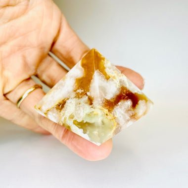 Cherry Blossom Agate Crystal Pyramid | Embrace Beauty and Inner Harmony 4.4cm - Ai NeDefault Category