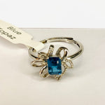 Emerald Cut Topaz Sterling Silver Ring | Clarity Truth Self Expression - Ai NeDefault Category