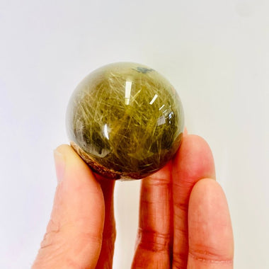 Garden Quartz / Lodolite / Phantom Quartz Crystal Sphere with Rutile 96 grams | Embrace the Mystical Beauty of Nature's Canvas - Ai NeDefault Category
