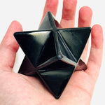 Genuine Black Obsidian Gemstone Crystal Merkaba Star 5cm | 203 grams - Ai Ne