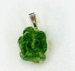 Genuine Moldavite Pendant from Czech Republic 1.6 grams total weight including silver - Ai NeGifts & Crystals