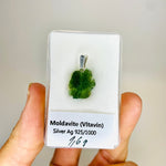 Genuine Moldavite Pendant from Czech Republic 1.6 grams total weight including silver - Ai NeGifts & Crystals