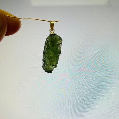 Genuine Moldavite Pendant from Czech Republic 2.5 grams total weight including silver - Ai NeGifts & Crystals