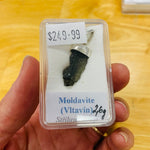 Genuine Moldavite Pendant from Czech Republic 2.6 grams total weight including silver - Ai NeGifts & Crystals