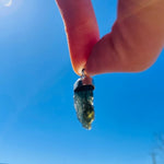 Genuine Moldavite Pendant from Czech Republic 2.6 grams total weight including silver - Ai NeGifts & Crystals
