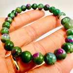Genuine RUBY Zoisite Gemstone Crystal Bracelet 7 mm - Ai NeJewellery