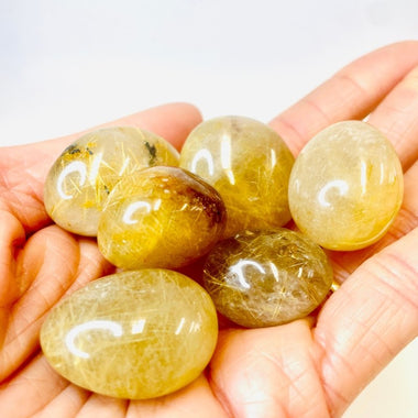 Golden Rutile Quartz Tumbles | Enhance Protection - Ai Ne
