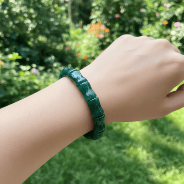 Green Jade Gemstone Bracelet 17mm - Ai NeJewellery