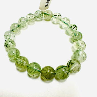 Green Rutilated Quartz Crystal Bracelet Round 11 mm - Ai NeJewellery