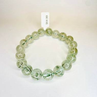 Green Rutilated Quartz Crystal Bracelet Round 11 mm - Ai NeJewellery