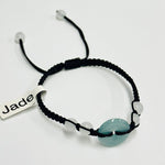 Green White Jade Gemstone Sliding Knot Bracelet - Ai NeJewellery