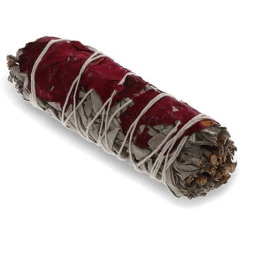 Handmade Ceremonial White Sage And Rose Petal Sticks - 10cm - Ai NeDefault Category