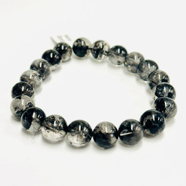 Herkimer Diamond Gemstone Crystals Elastic Bracelet 10 - 11mm - Ai NeJewellery
