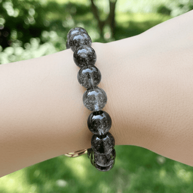 Herkimer Diamond Gemstone Crystals Elastic Bracelet 10mm - Ai NeJewellery