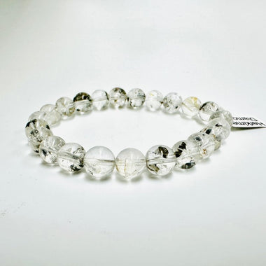 Herkimer Diamond Gemstone Crystals Elastic Bracelet 8 mm - Ai NeJewellery