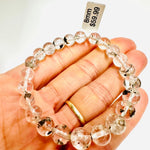 Herkimer Diamond Gemstone Crystals Elastic Bracelet 8 mm - Ai NeJewellery