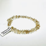 Herkimer Diamond Gemstone Crystals Wire Bracelet Double Terminated - Ai NeJewellery