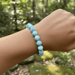Larimar Gemstone Crystal Bracelet 12.5mm - Ai NeJewellery
