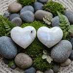 Moonstone Crystal Heart 100 grams | 6.5cm - Ai NeJewellery