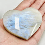 Moonstone Crystal Heart 100 grams | 6.5cm - Ai NeJewellery