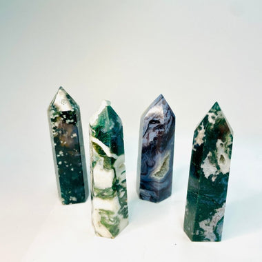Moss Agate Crystal Point 7.5 cm - Ai Ne